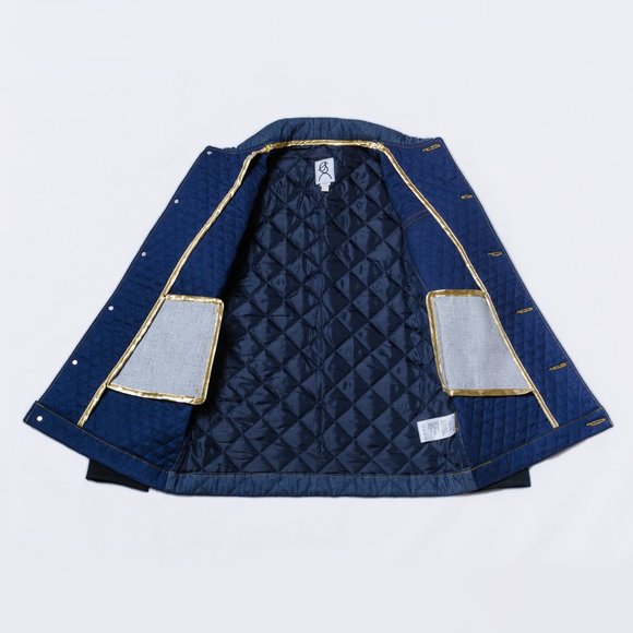 Two Tone Cotton Quilted Jacket - Picture 3 of 4